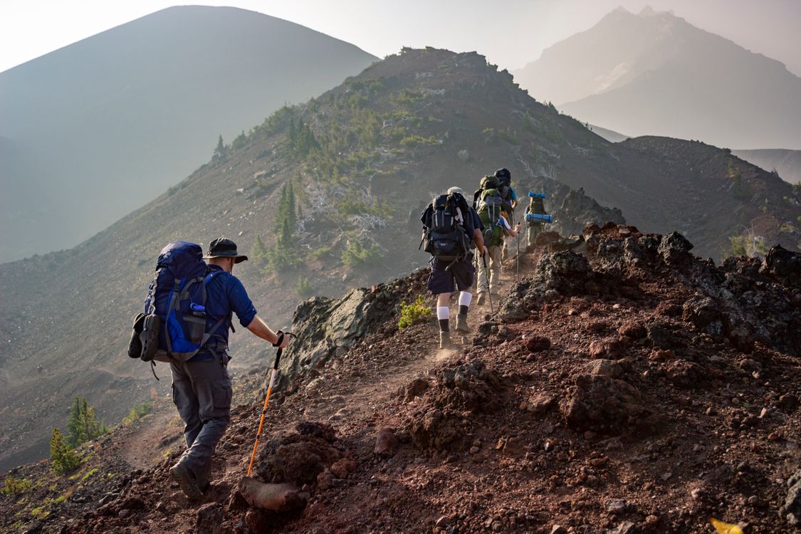 Japan mountain hiking trail through scenic landscape