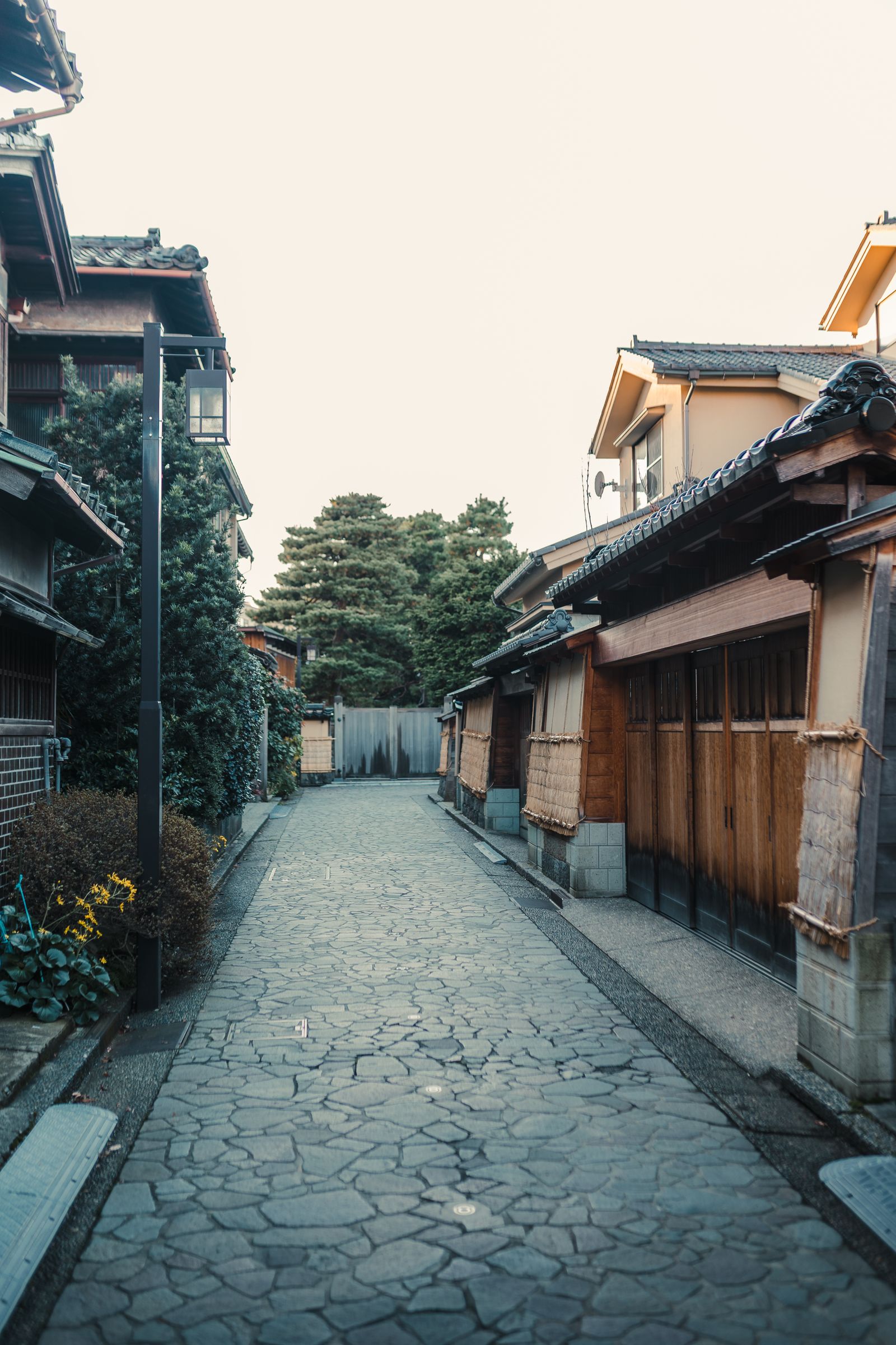 Traditional wooden houses along the old castle-town street of Tsuwano, Shimane, Japan