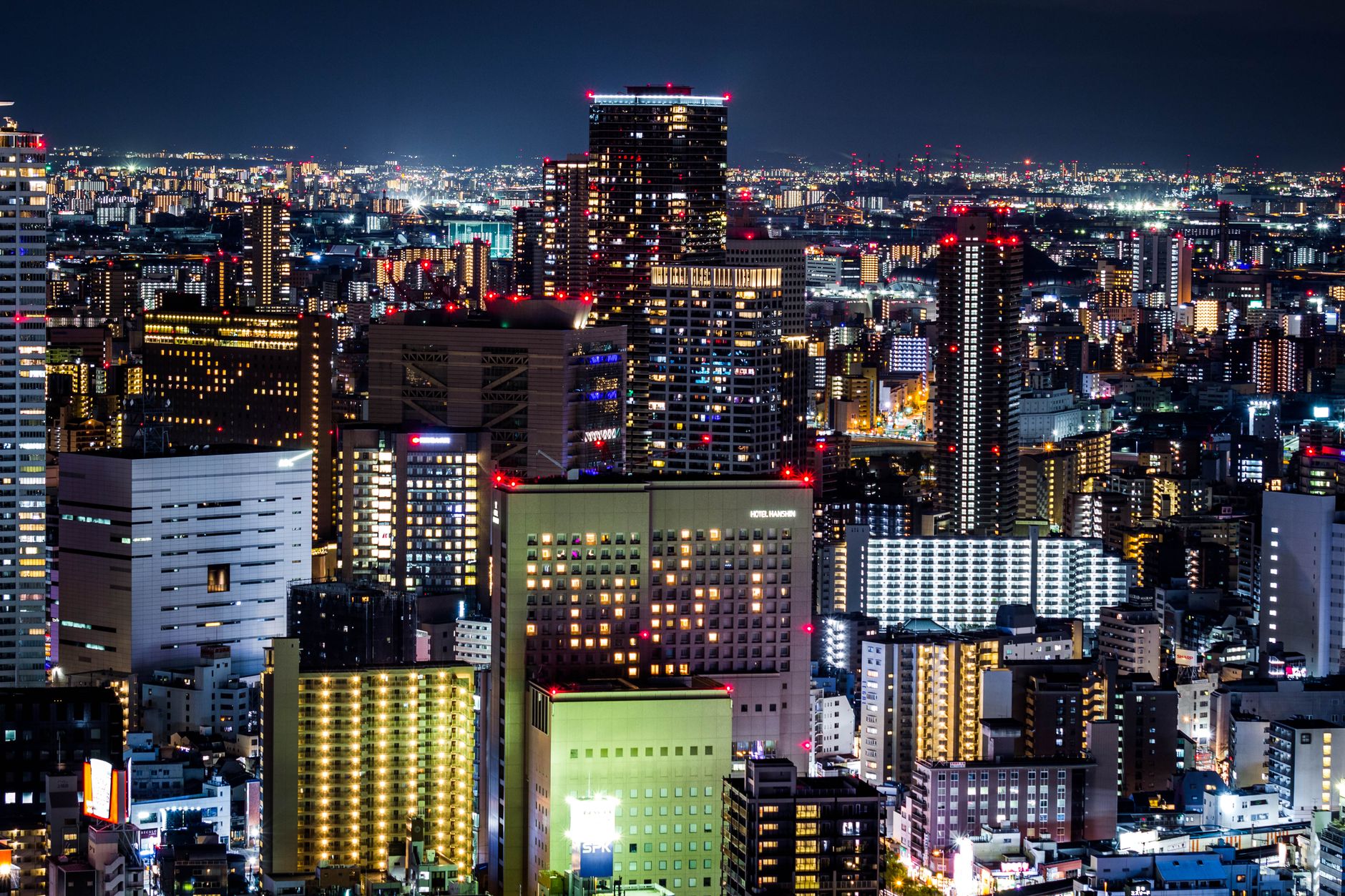 Osaka city view at night