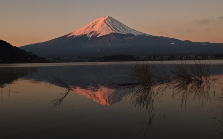 Mount Fuji reflected in Lake Kawaguchiko