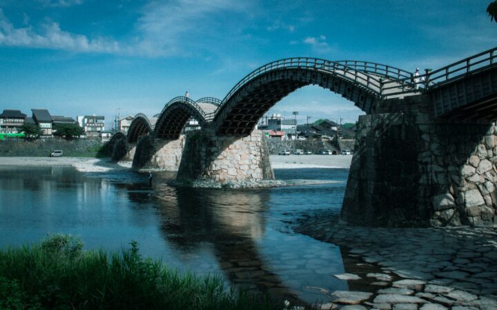 Kintai Bridge over the Nishiki River in Iwakuni, Yamaguchi Prefecture