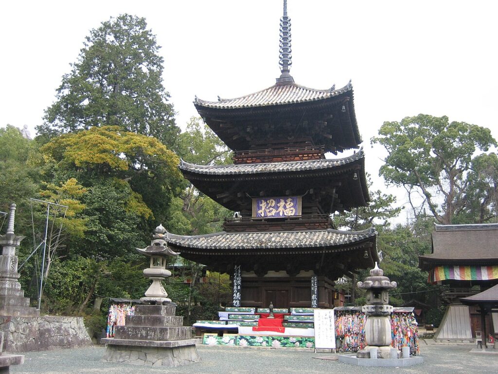 The three-story pagoda at Ishiteji, Temple 51, in Matsuyama