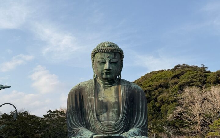 Great Buddha of Kamakura at Kotoku-in Temple on a sunny day, Kanagawa, Japan