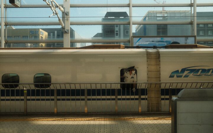 N700 series Tokaido Shinkansen at a Tokyo Station platform, Japan