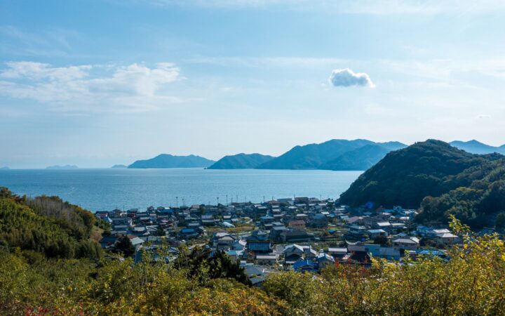 Seaside village overlooking the Seto Inland Sea in Onomichi, Hiroshima Prefecture